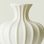 Plain white diamond-patterned ceramic vase - Image 2