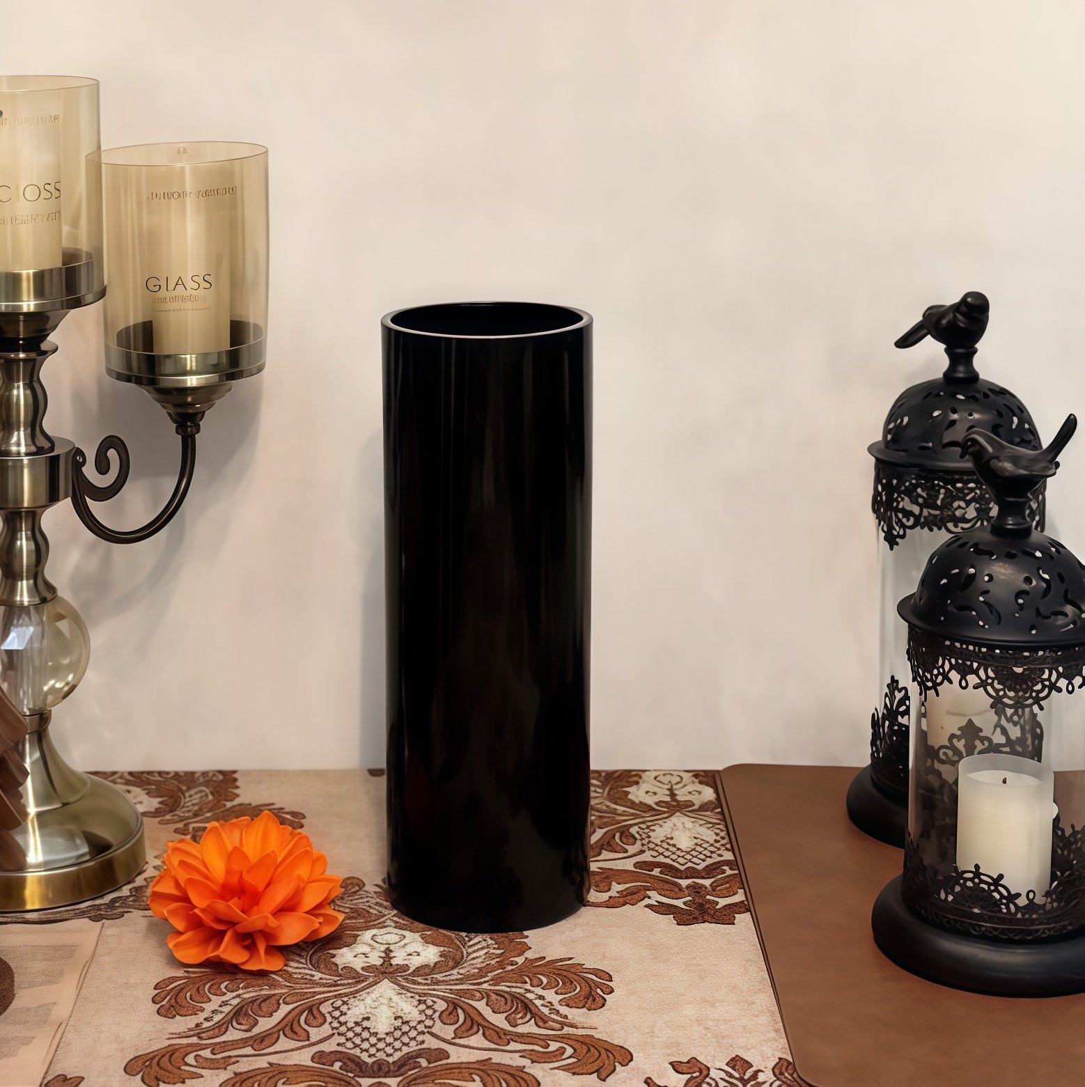 微信图片_20250921174243_184_1 Elegant black simple glass vase - Image 1