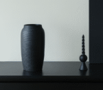 Elegant black vertical pattern ceramic vase - Image 2