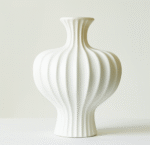 Plain white diamond-patterned ceramic vase