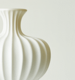 Plain white diamond-patterned ceramic vase - Image 4